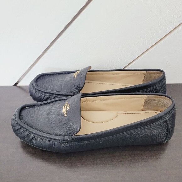 Coach Marley Driver Women's Size 8B Black Leather Loafers Slip on 10CT - Picture 2 of 10